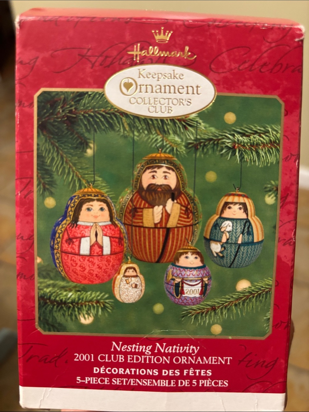 Hallmark 2001 Pressed Tin Nesting Nativity Ornaments
